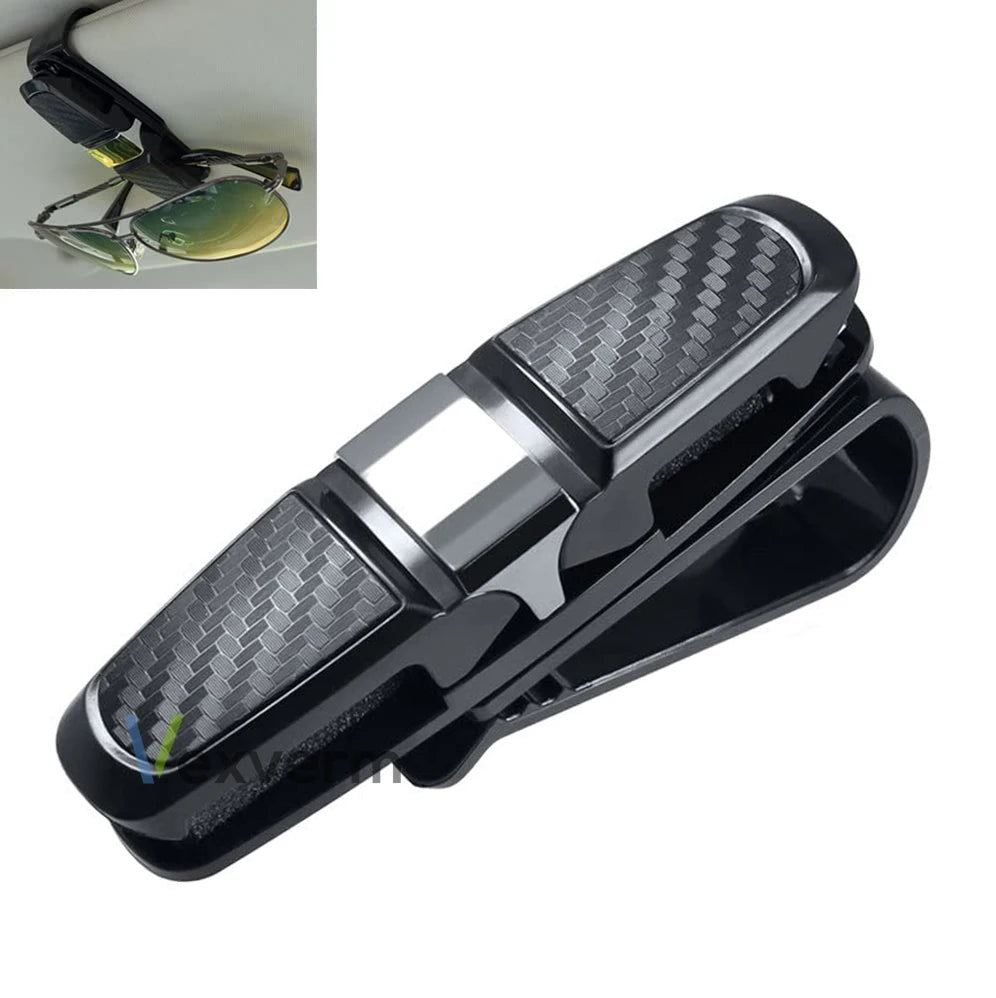 Car Sun Visor Glasses Holder – ABS Eyewear Clip for Vehicle Organization