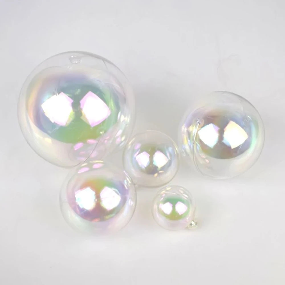 Clear Glitter Ball Cake Toppers – 3-Size Decorative Orbs for Party Events