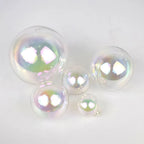 Clear Glitter Ball Cake Toppers – 3-Size Decorative Orbs for Party Events