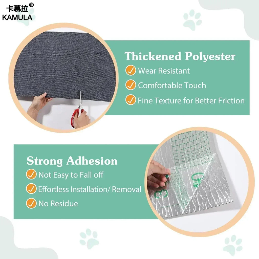 Self-Adhesive Cat Scratching Mat – Trimmable Carpet for Furniture Protection