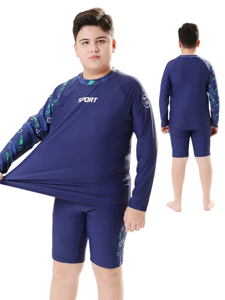 Boys Two-Piece Swimsuit – UV Protection Swimwear for Summer Swimming