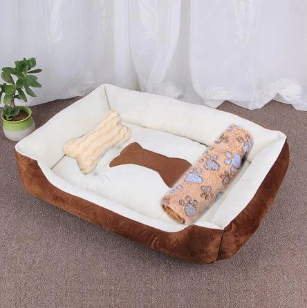 Large Square Dog Bed – Warm Soft Nest for Small Medium and Large Pets
