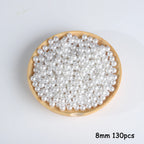 Beige ABS Imitation Pearl Beads – 3-20mm Round Spacer for Jewelry DIY Crafting