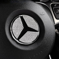 Crystal Steering Wheel Emblem – Diamond Sticker for Mercedes Benz Accessories