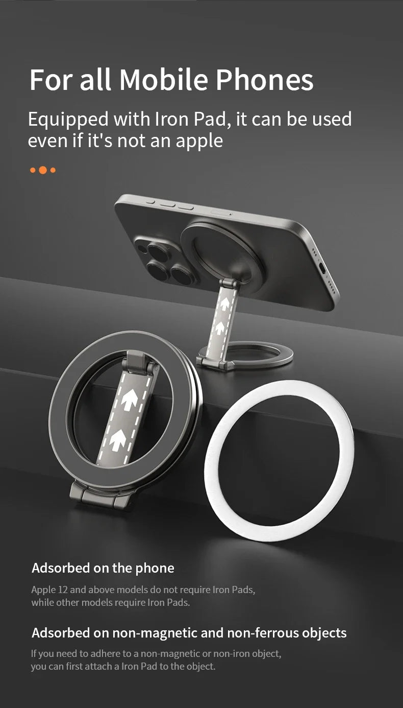 Magnetic Phone Ring Holder – Double-Sided MagSafe Kickstand for Smartphones