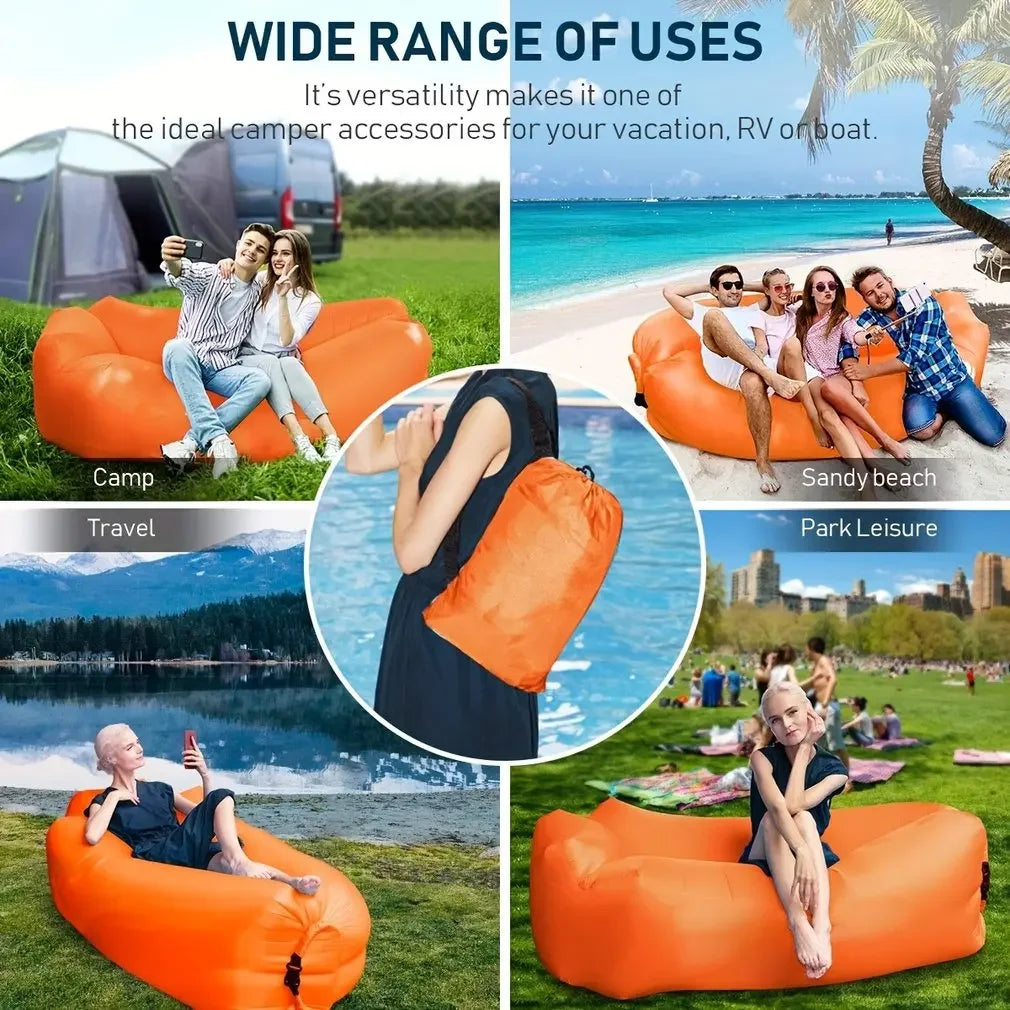 Portable Inflatable Sofa – Folding Air Lounger for Camping and Outdoor Travel