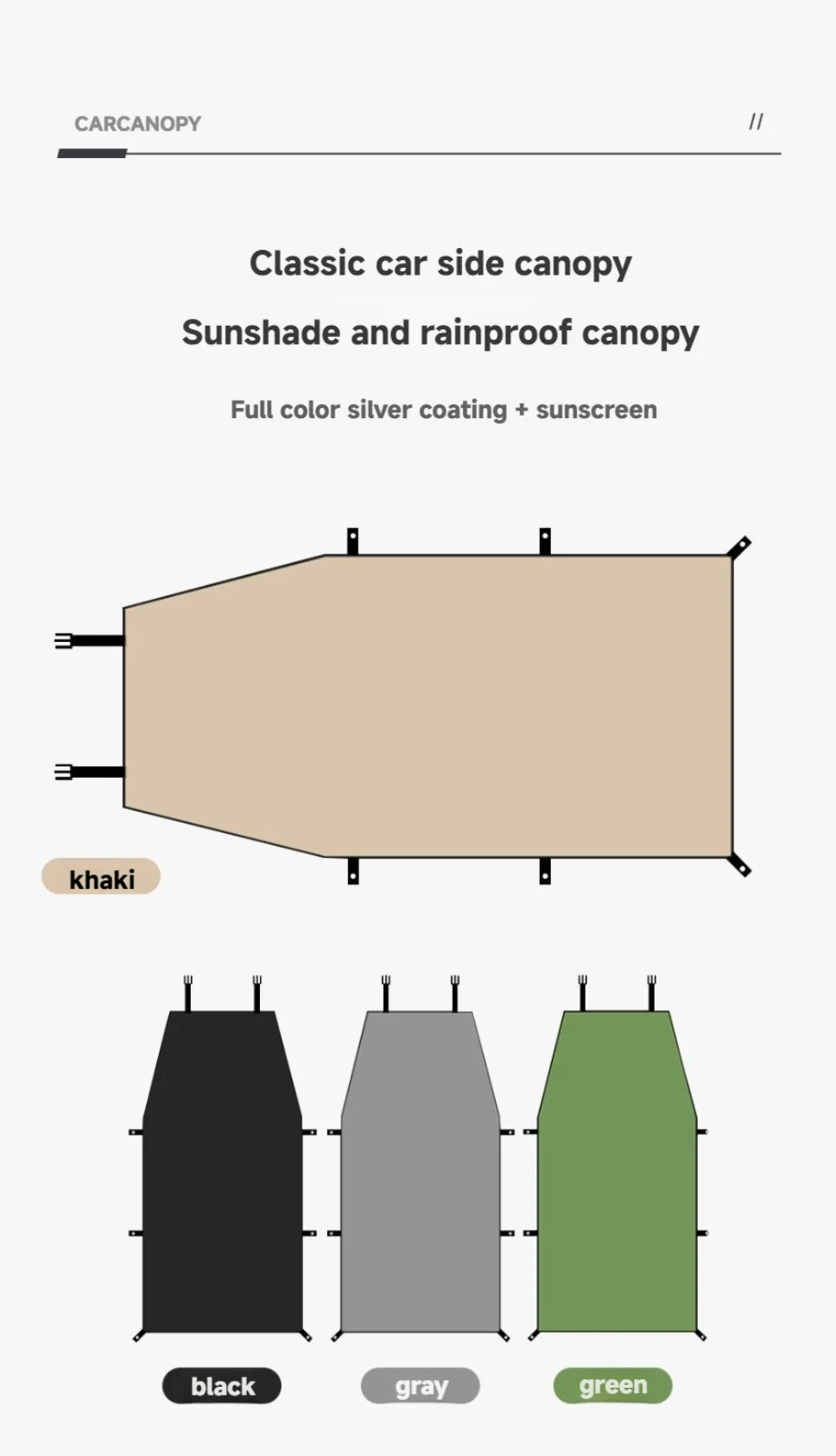 Portable Car Awning Tarp – Lightweight Vehicle Shelter for Camping