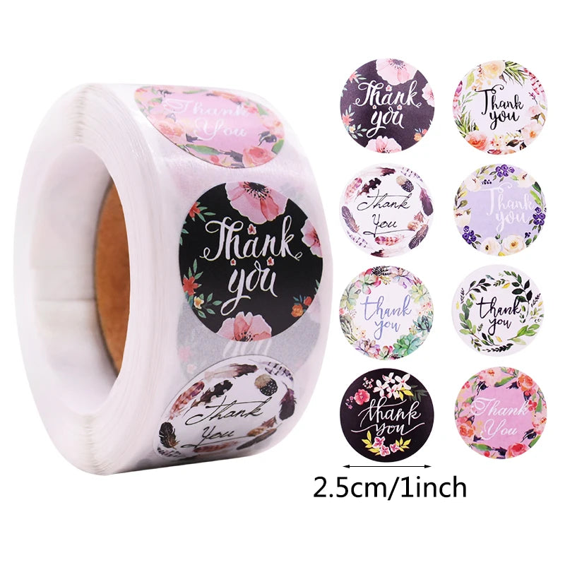 Decorative Thank You Sealing Stickers for Party Gift Labels and Scrapbooking