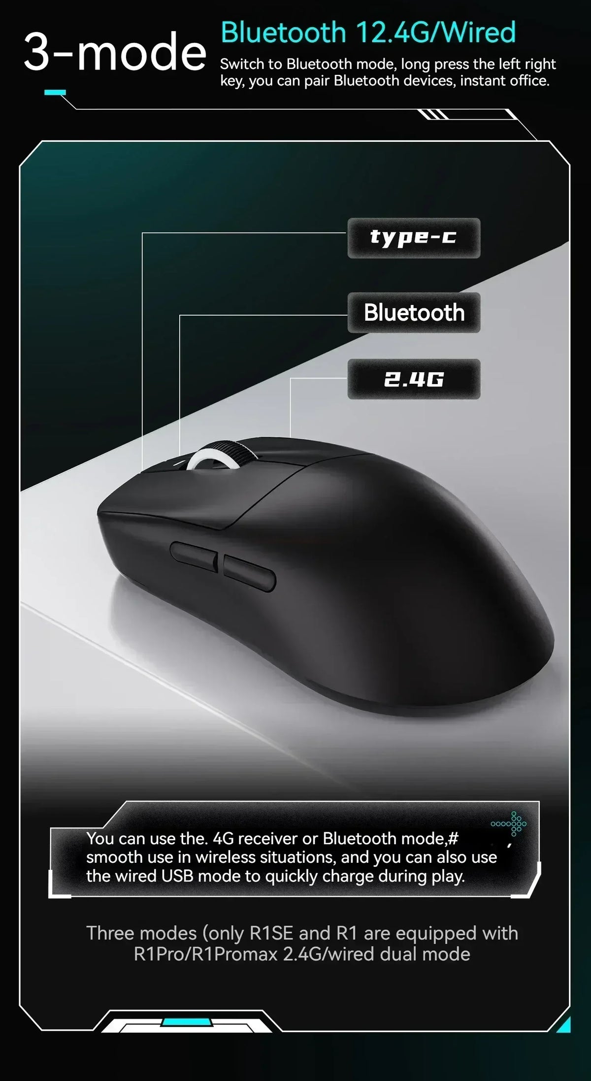 Vxe Dragonfly R1 ProMax Gaming Mouse – Lightweight Ergonomic Wireless for Esports