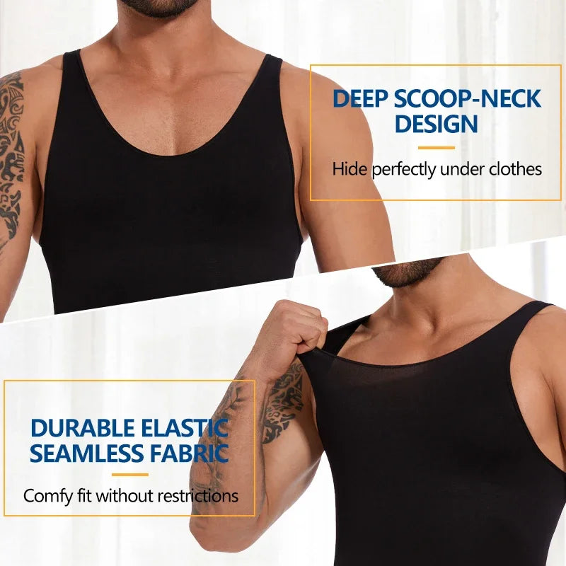 Compression Bodysuit – Slimming Tummy Control Vest for Men Body Shaping