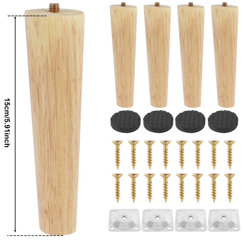 Solid Wooden Furniture Legs – Replacement Feet for Tables and Chairs