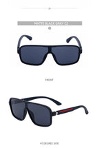 Oversized Polarized Rectangle Sunglasses – Vintage Steampunk for Men