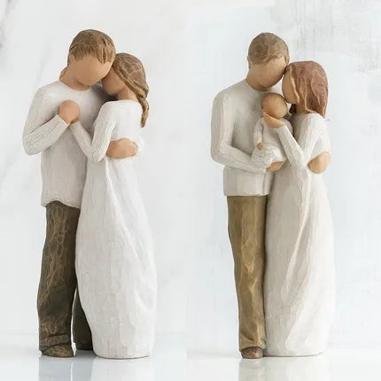 Resin Character Family Statue – Creative Wedding Gift for Home Decor