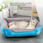 Soft Square Dog Bed – Warm Washable Cushion for Medium to Large Dogs