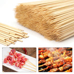 Natural Bamboo Skewers – Disposable Sticks for Grilling and BBQ Appetizers