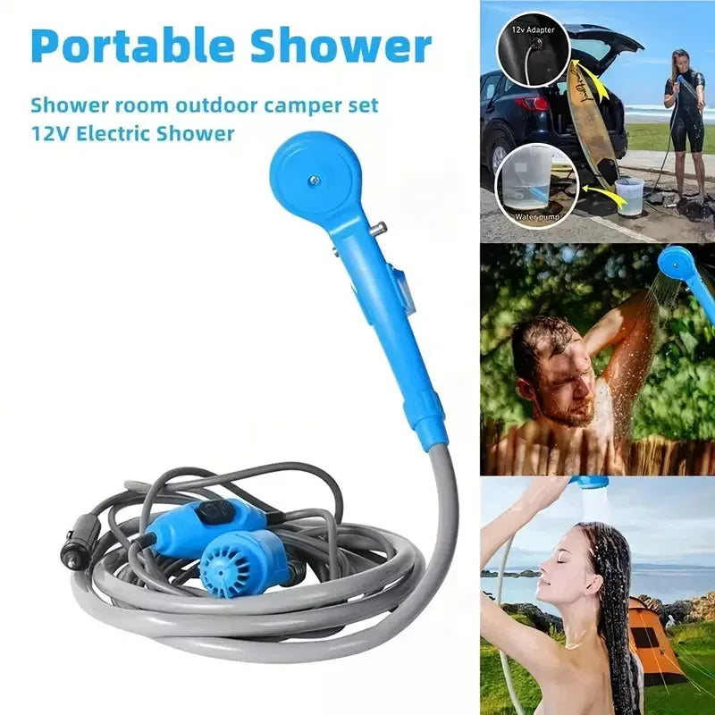 Portable Electric Car Shower – 12V Outdoor Shower for Camping
