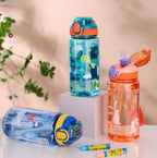 Dinosaur Plastic Water Bottle – 600ml Leakproof Sippy Cup for Kids