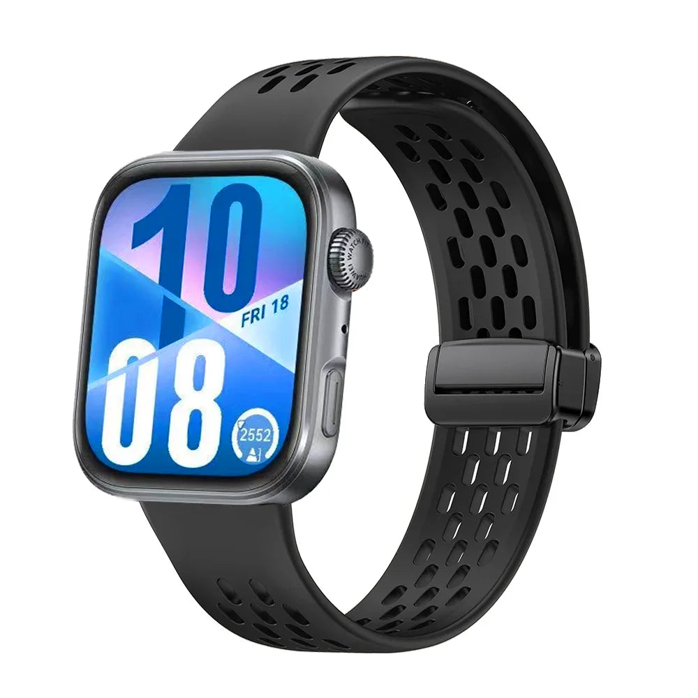 Magnetic Silicone Watch Strap – Breathable Sports Band for Huawei Watch Fit