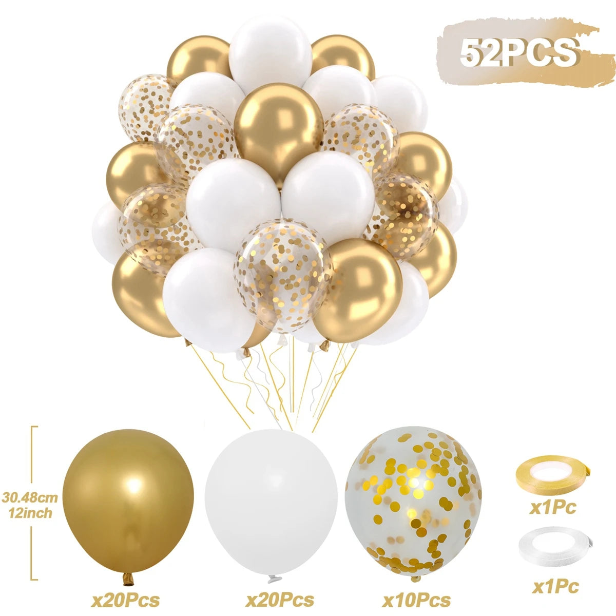 Metallic Pearl and Confetti Balloons – Decorative Latex Set for Party Events