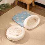 Plush Cat Sleeping Bag – Thickened Fluffy Nest for Winter Pet Comfort