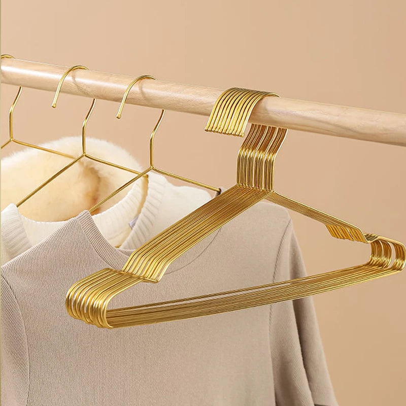 Gold Stainless Steel Coat Hangers – Durable Metal Closet Organizers for Home