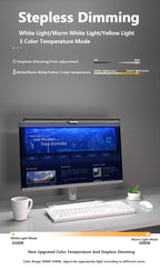 50cm Computer Monitor Light Bar – Stepless Dimming USB Lamp for Study Reading