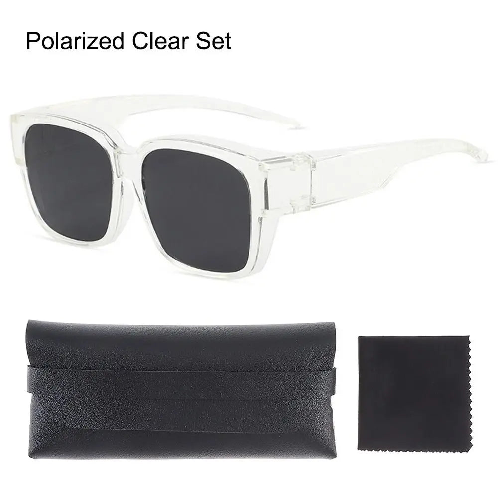 Polarized Fit Over Sunglasses – Square Wrap Around UV Protection for Outdoors