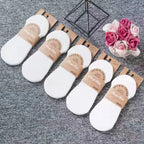 Silicone Invisible Boat Socks – Soft Cotton Women's Ankle Liners for Summer