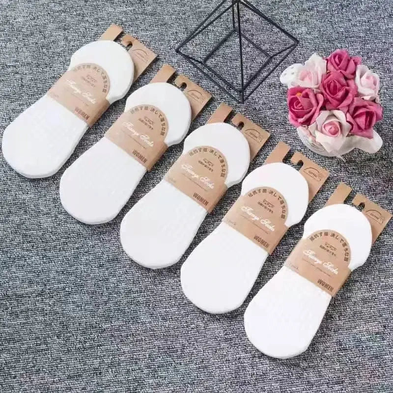 Silicone Invisible Boat Socks – Soft Cotton Women's Ankle Liners for Summer