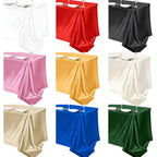 Satin Rectangle Tablecloth – Smooth Solid Color Cover for Wedding Parties