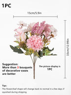 Silk Rose and Daisy Flower Bouquet – Artificial Floral Decor for Weddings