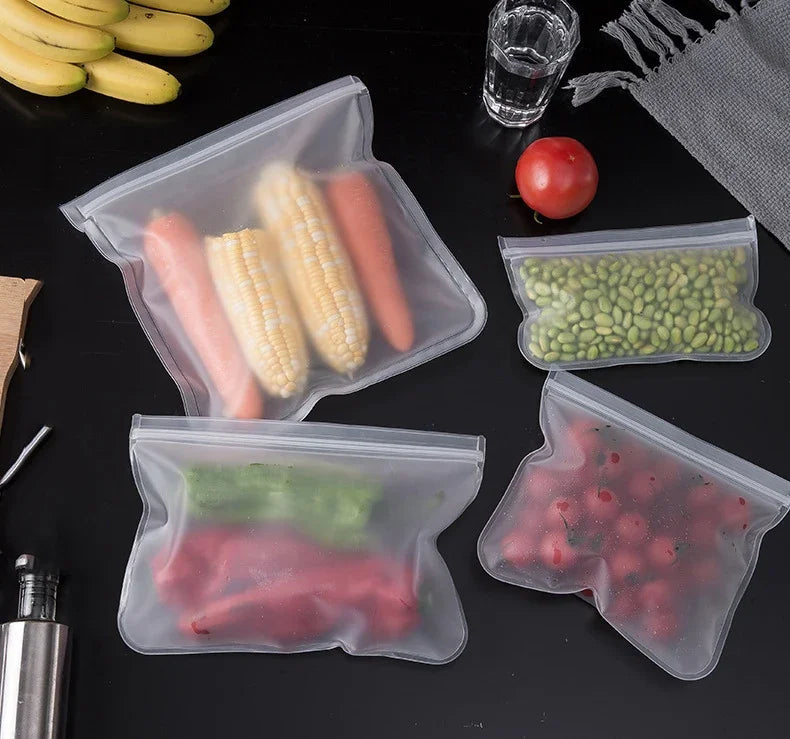 Silicone Food Storage Bags – Leakproof Reusable Containers for Freezer Kitchen