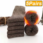 Thermal Terry Winter Socks – Thick Unisex Crew for Cold Weather