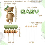 Pink Bear Cake Topper – Cute Animal Figurine for Baby Shower Birthday Parties