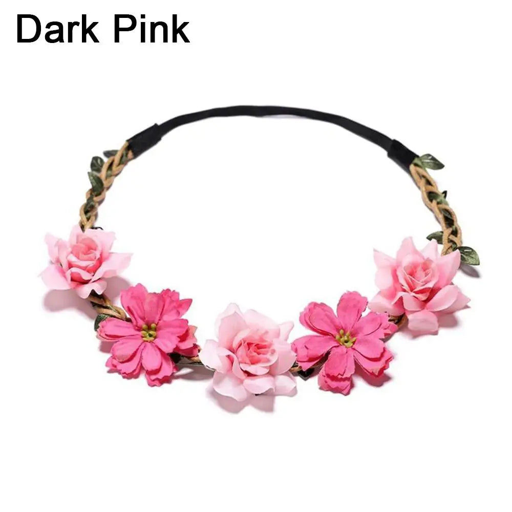 Mexican Rose Flower Crown – Boho Floral Headpiece for Halloween Party Wedding