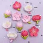 Resin Cherry Blossom Flatbacks – Colorful DIY Stones for Scrapbook Crafts