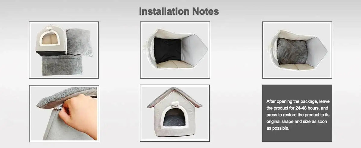 Soft Pet Bed House – Washable Enclosed Kennel for Indoor Dogs and Cats