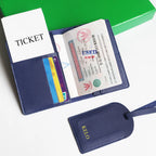 Custom Name Passport Cover Set – Personalized Leather Luggage Tag for Travel