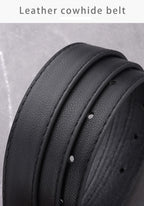 Genuine Leather Slim Belt – Adjustable Pin Buckle for Jeans and Casual Wear