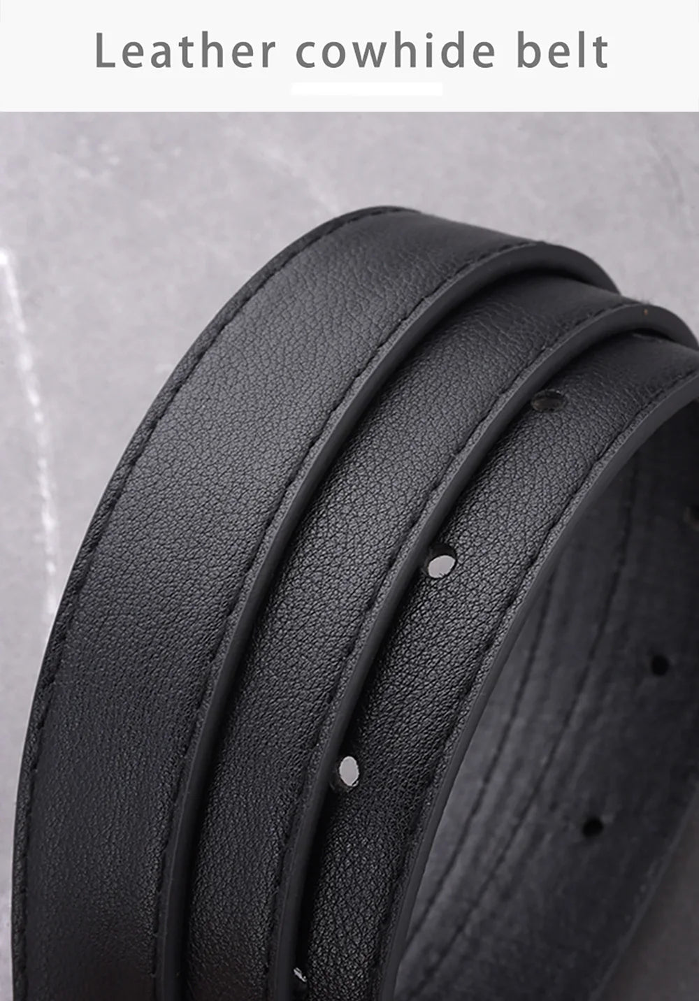 Genuine Leather Slim Belt – Adjustable Pin Buckle for Jeans and Casual Wear