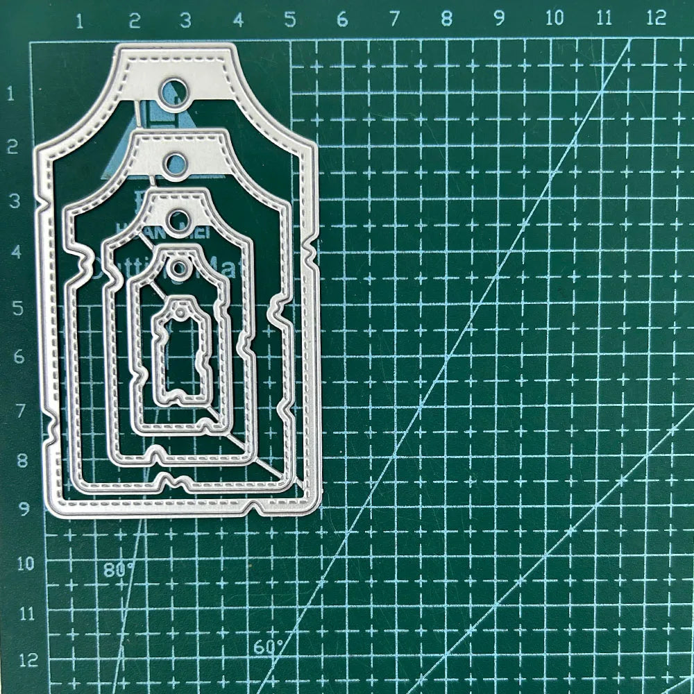 Metal Tag Cutting Dies – Layering Label Stencils for Scrapbooking Crafts