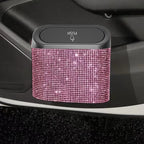 Bling Car Trash Bin – Crystal Seat Back Garbage Storage for Women Interior
