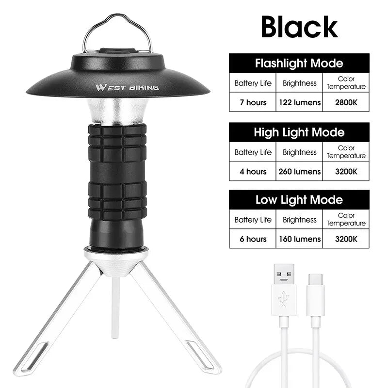 3-in-1 LED Camping Light – Multifunctional USB Rechargeable Tent Lantern