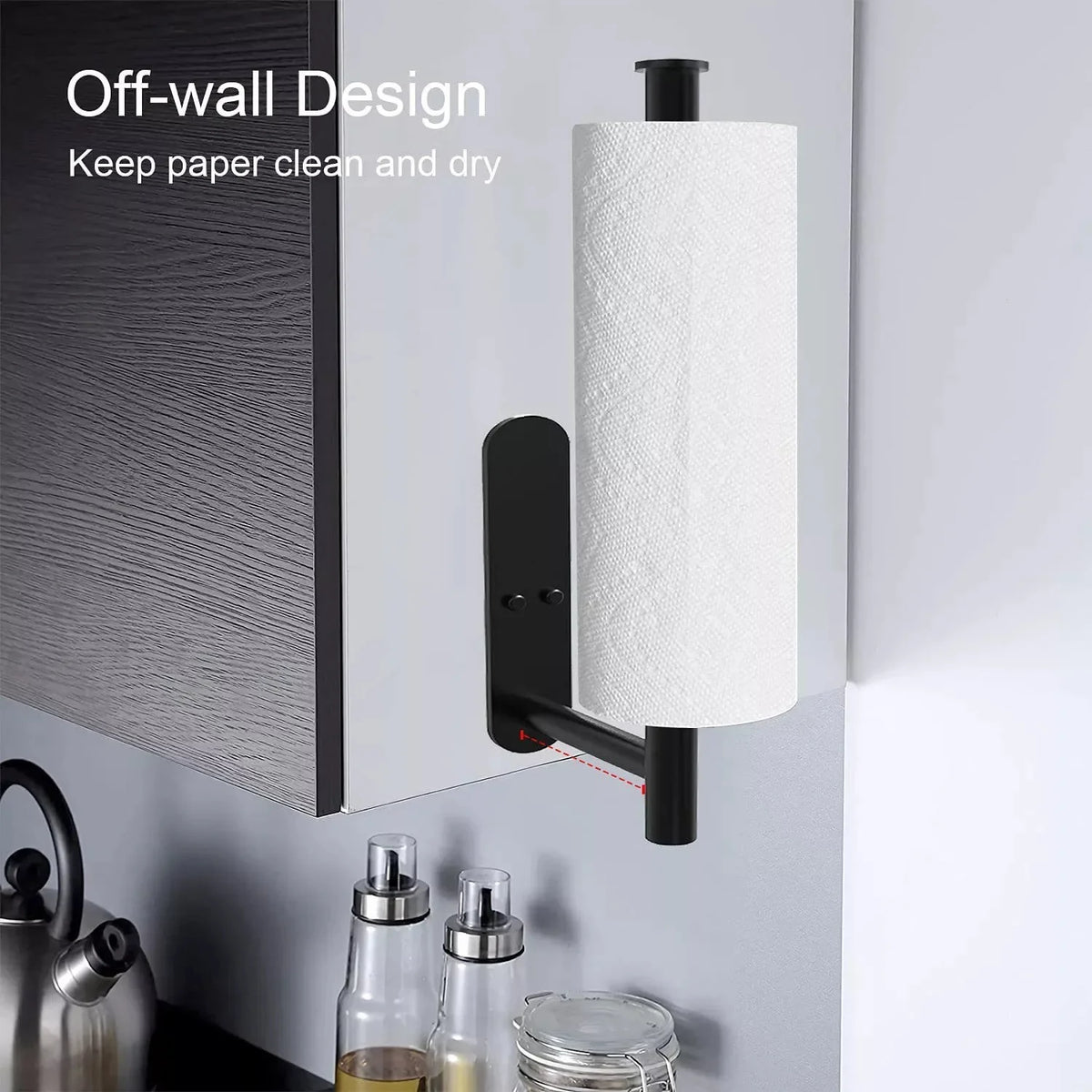 Adhesive Paper Towel Holder – Wall Mounted Rack for Kitchen and Bathroom