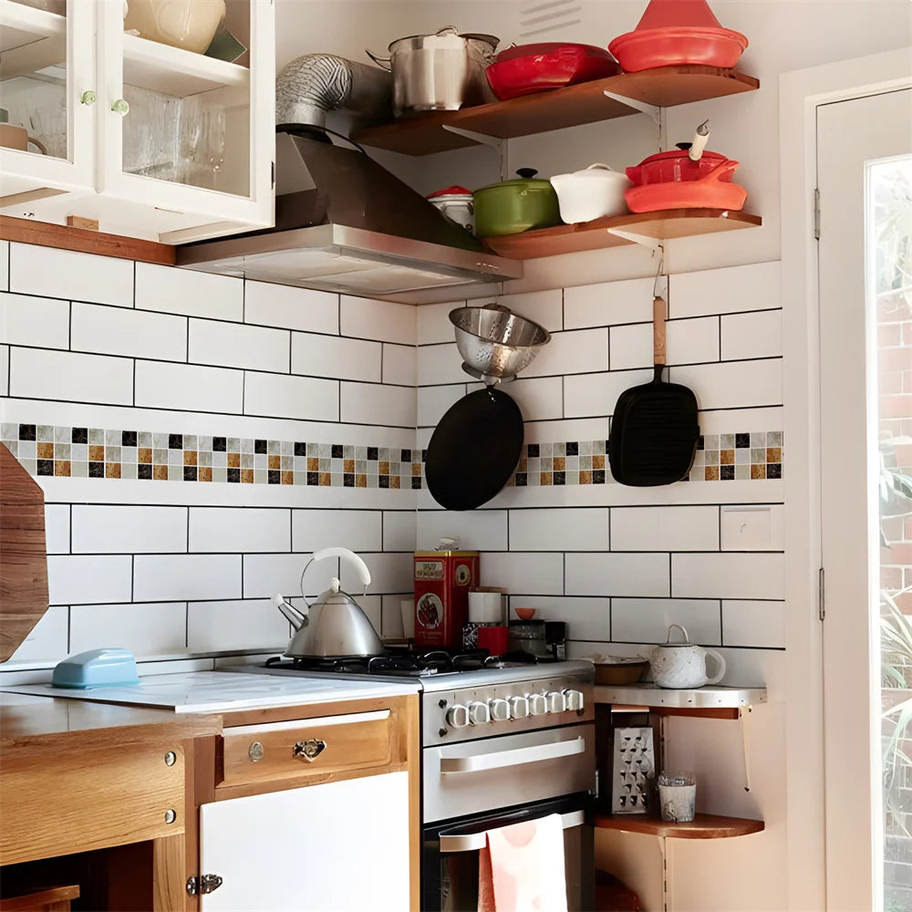 Self-Adhesive Waist Line Stickers – Waterproof Border Mural for Kitchen Decor