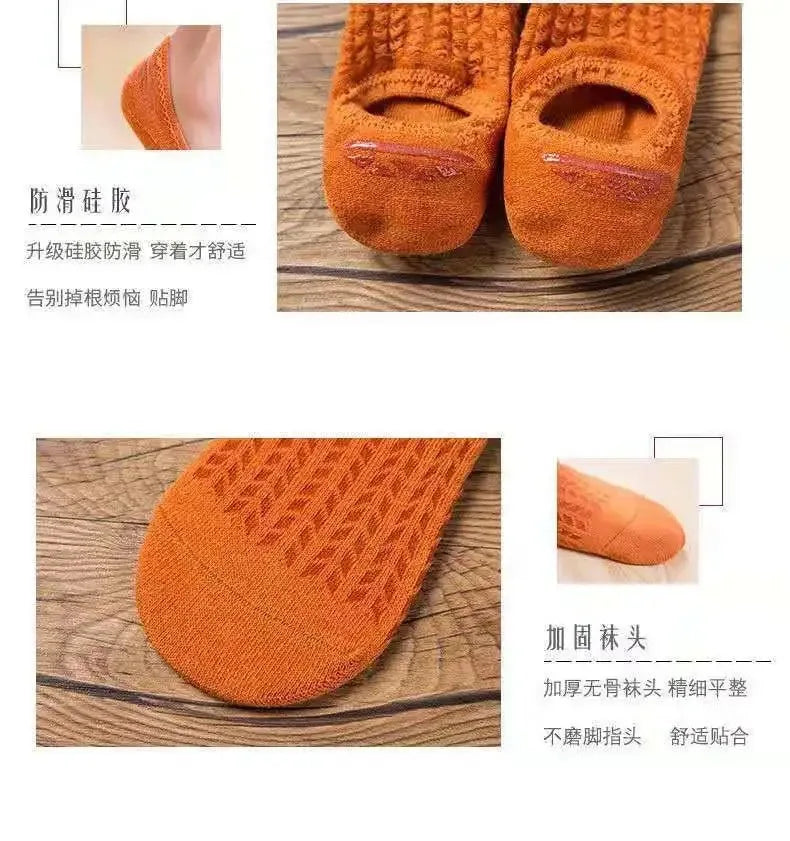 Silicone Invisible Boat Socks – Soft Cotton Women's Ankle Liners for Summer