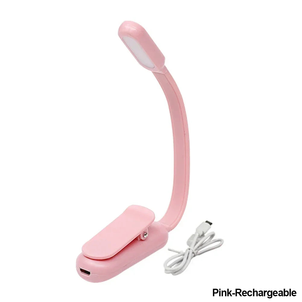 Rechargeable Clip-On Reading Lamp – Adjustable LED Book Light for Travel
