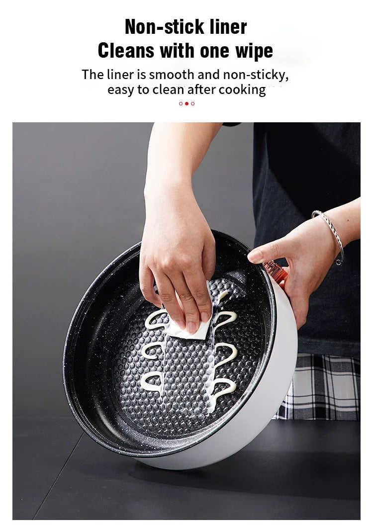 Electric Non-Stick Multicooker – Portable Frying Pan for Home Cooking