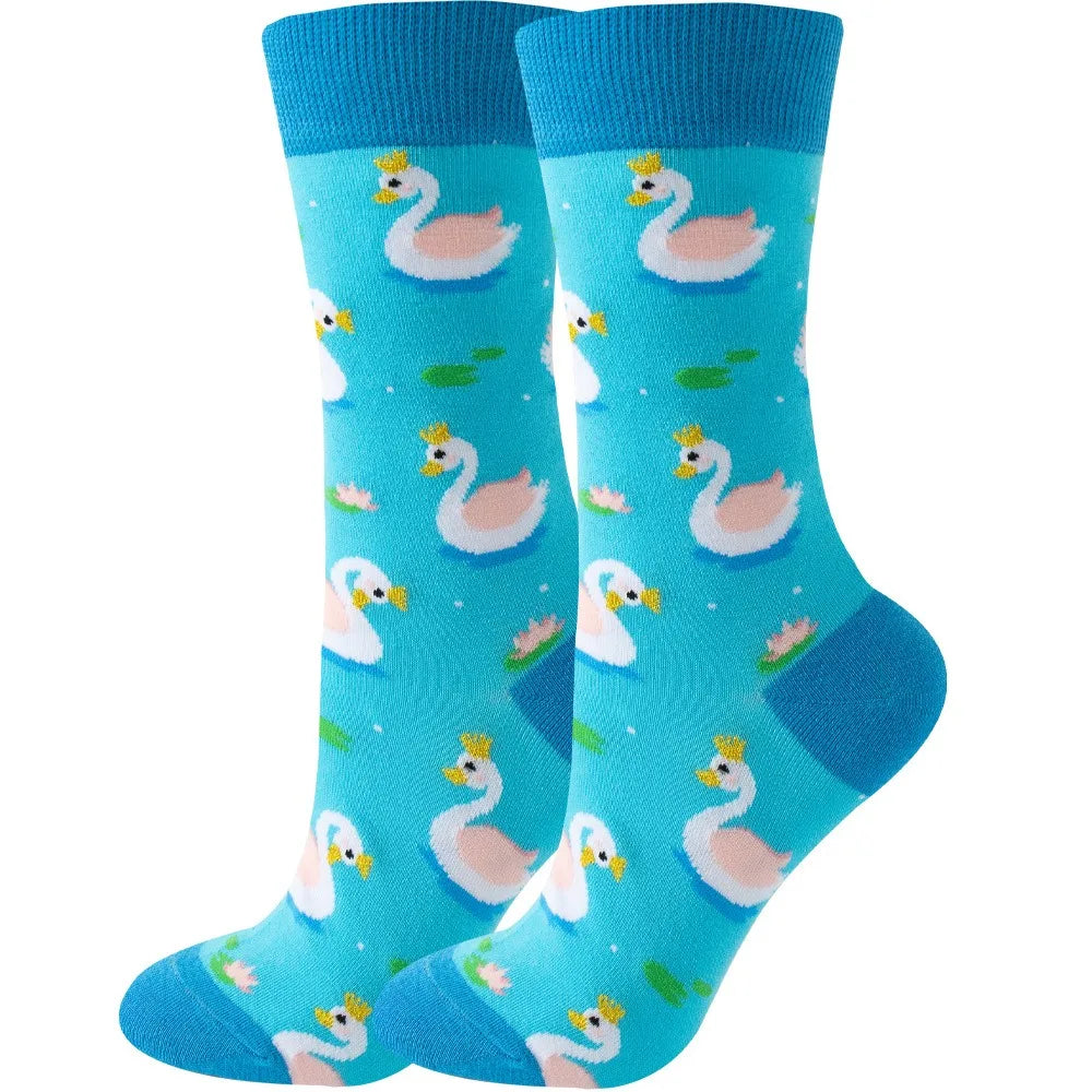 Colorful Cartoon Animal Crew Socks – Fun Harajuku Apparel for Men and Women