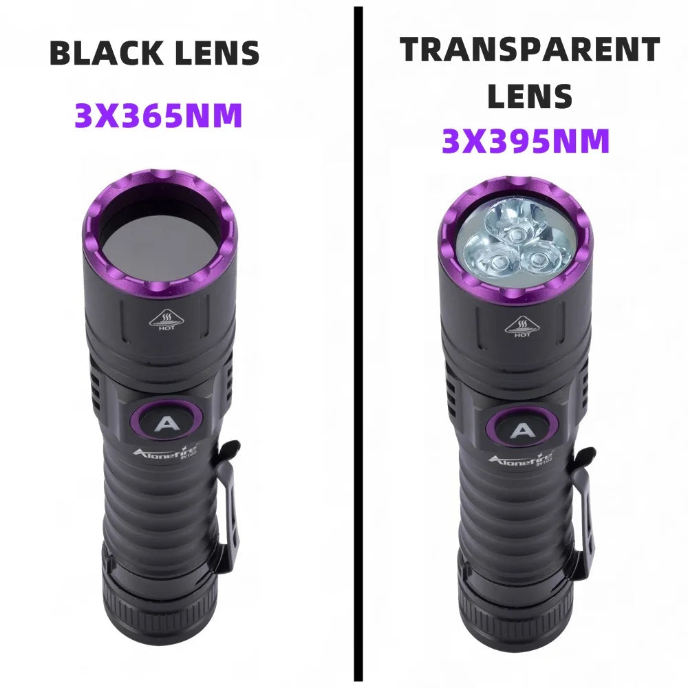 15W UV 365nm Blacklight Flashlight – Rechargeable Torch for Pet Urine Detection